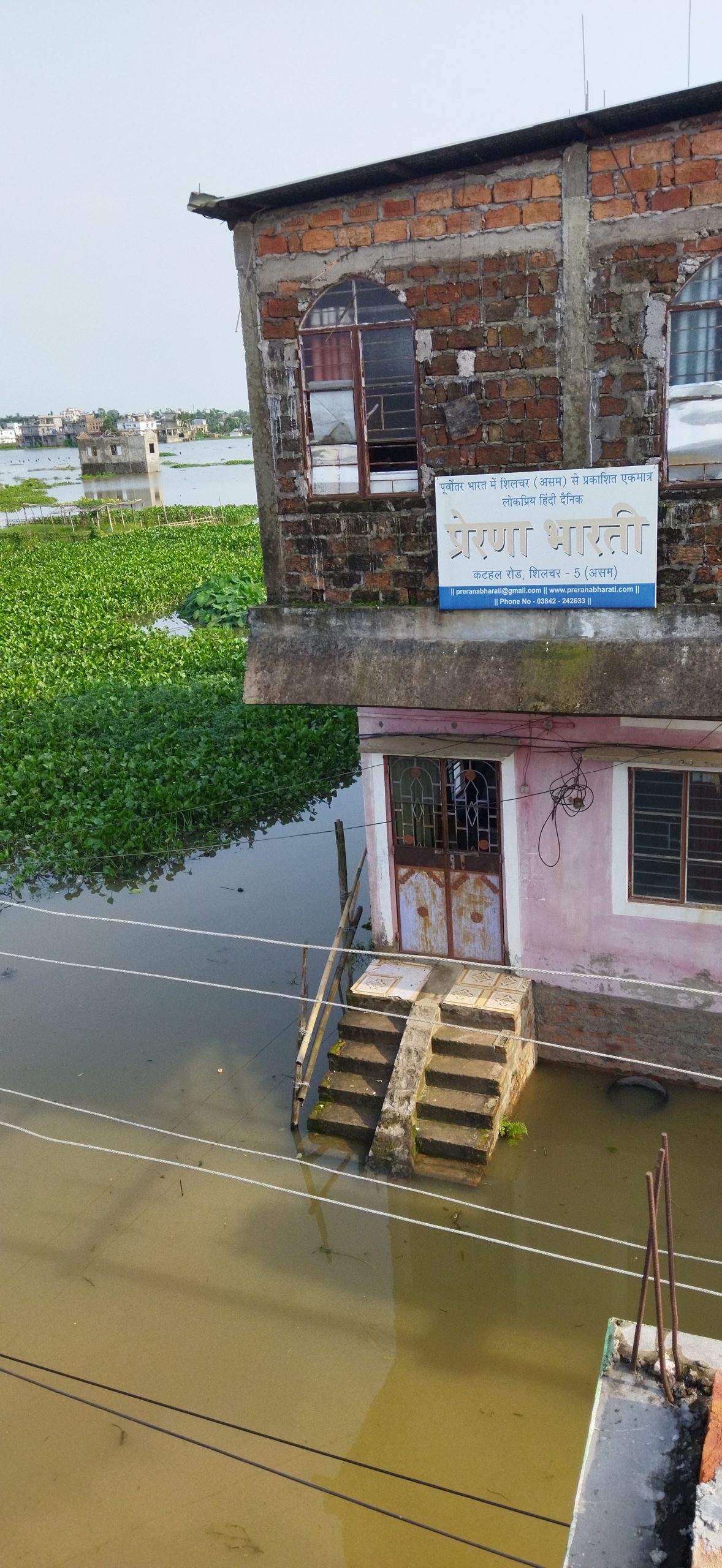 दैनिक प्रेरणा भारती कार्यालय सहित कटहल रोड का विस्तृत इलाका जलमग्न
